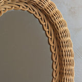 Petite Vintage Oval Wicker Mirror