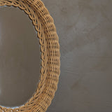 Petite Vintage Oval Wicker Mirror