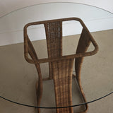 Vintage Wicker and Glass Dining Table