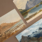 Antique Early 1900s European Watercolor Landscape Painting of Scottish Loch Leven on Paper