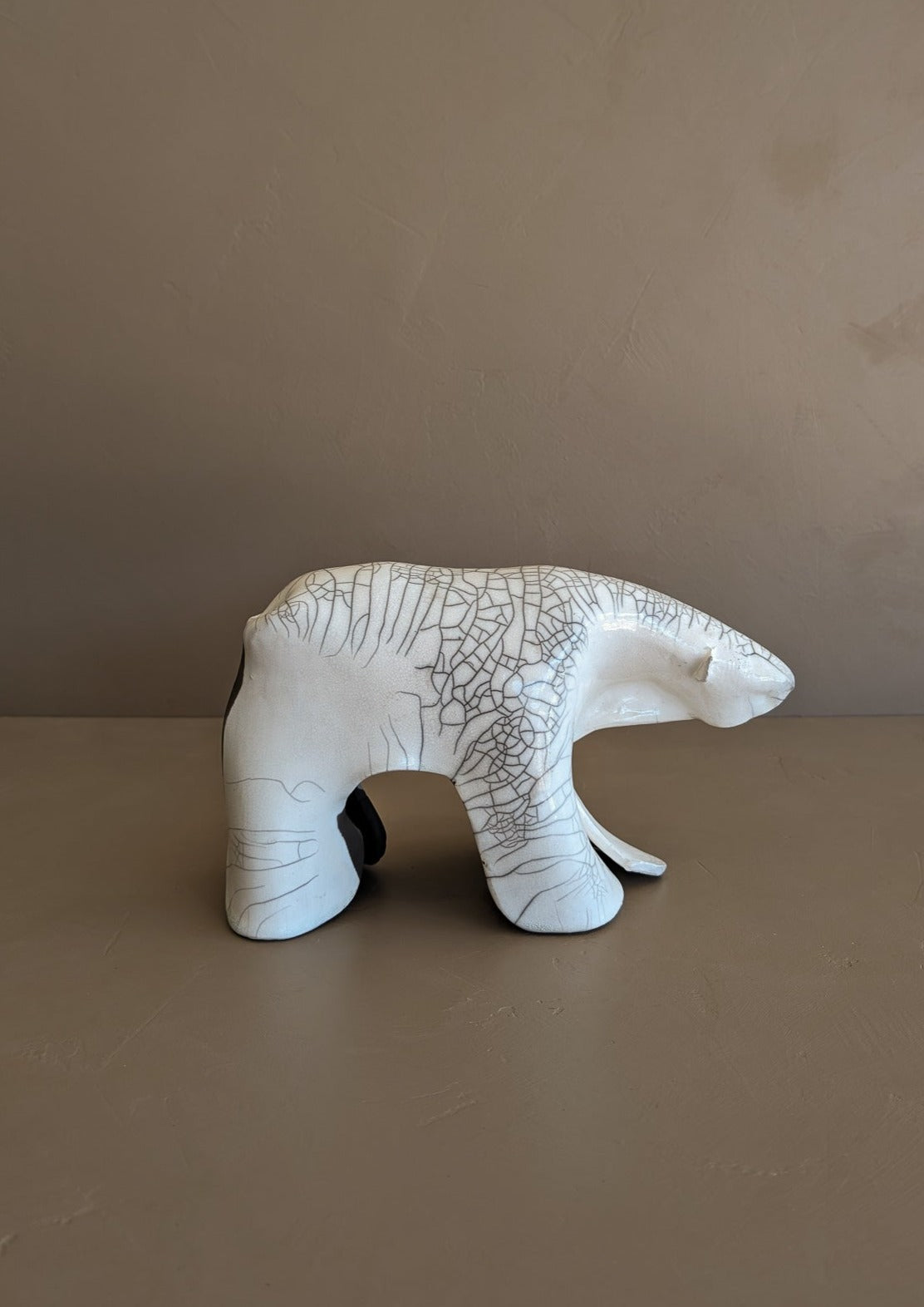 Signed Raku Studio Pottery Polar Bear