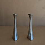 Pair of Vintage Modernist Silver Candleholders