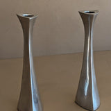 Pair of Vintage Modernist Silver Candleholders