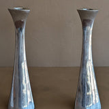 Pair of Vintage Modernist Silver Candleholders