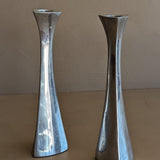 Pair of Vintage Modernist Silver Candleholders