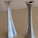 Pair of Vintage Modernist Silver Candleholders