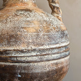 Large Vintage Neutral Textured Amphora-Style Plaster Lamp