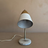 White and Gold Midcentury Gooseneck Desk Lamp