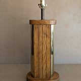 Unique Vintage Wooden Lamp with Gold Side Trim