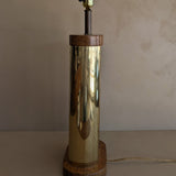 Unique Vintage Wooden Lamp with Gold Side Trim