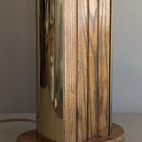 Unique Vintage Wooden Lamp with Gold Side Trim