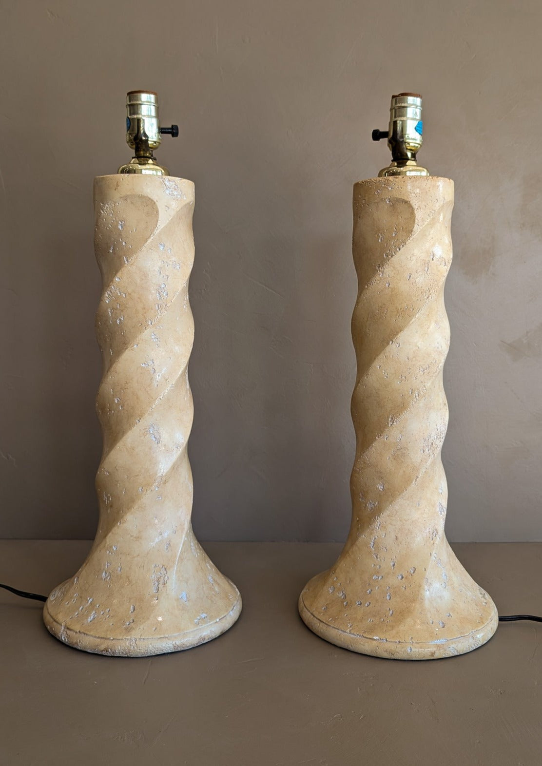 Vintage Michael Taylor-Style Twisted Plaster Lamp