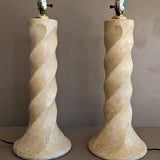 Vintage Michael Taylor-Style Twisted Plaster Lamp