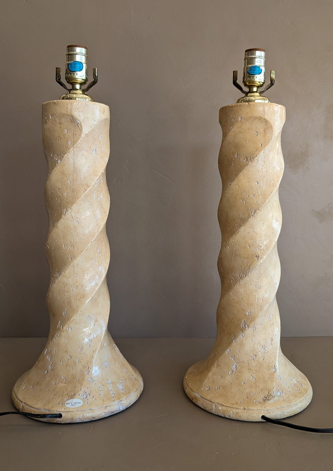 Vintage Michael Taylor-Style Twisted Plaster Lamp