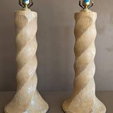 Vintage Michael Taylor-Style Twisted Plaster Lamp