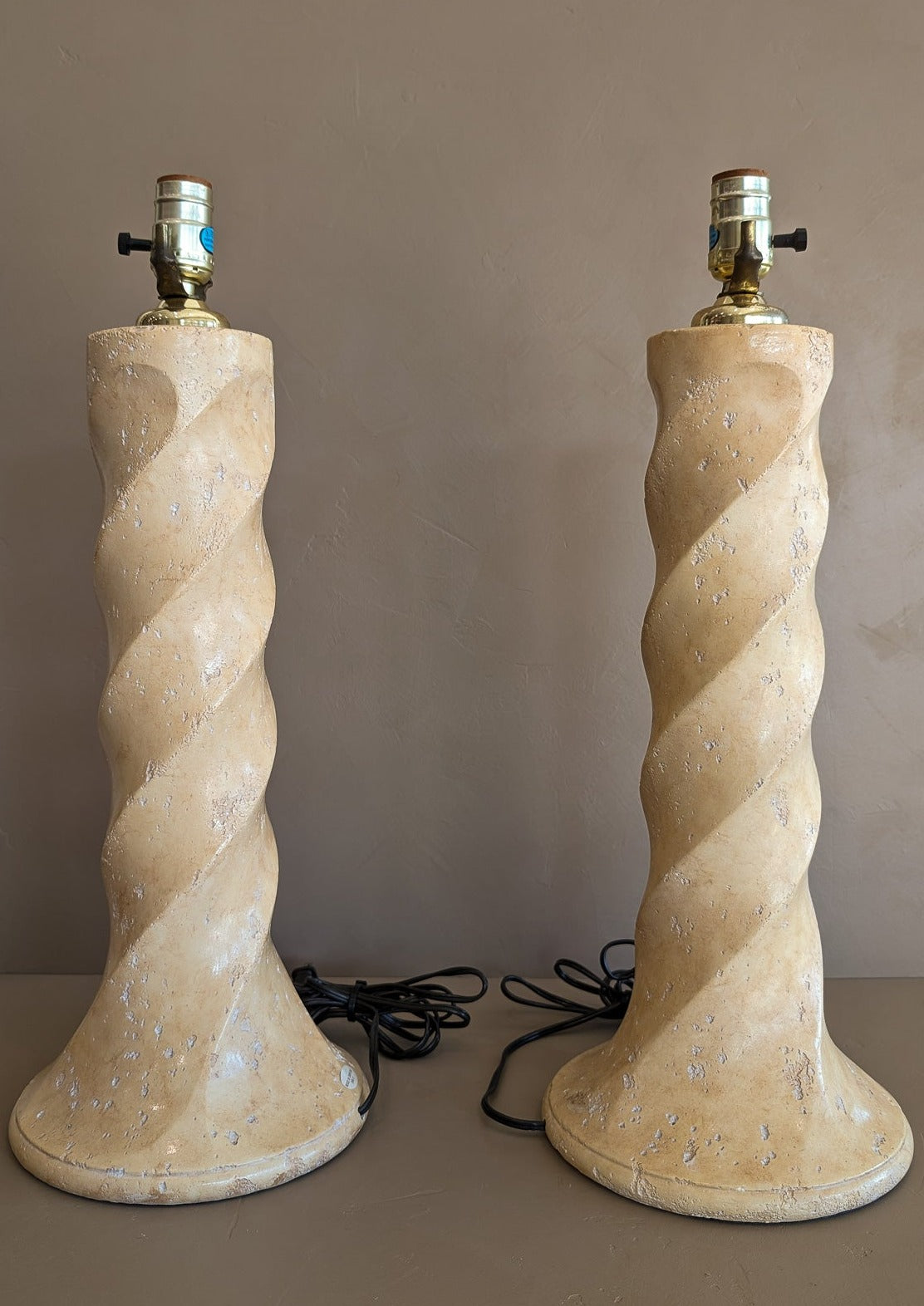 Vintage Michael Taylor-Style Twisted Plaster Lamp