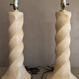 Vintage Michael Taylor-Style Twisted Plaster Lamp