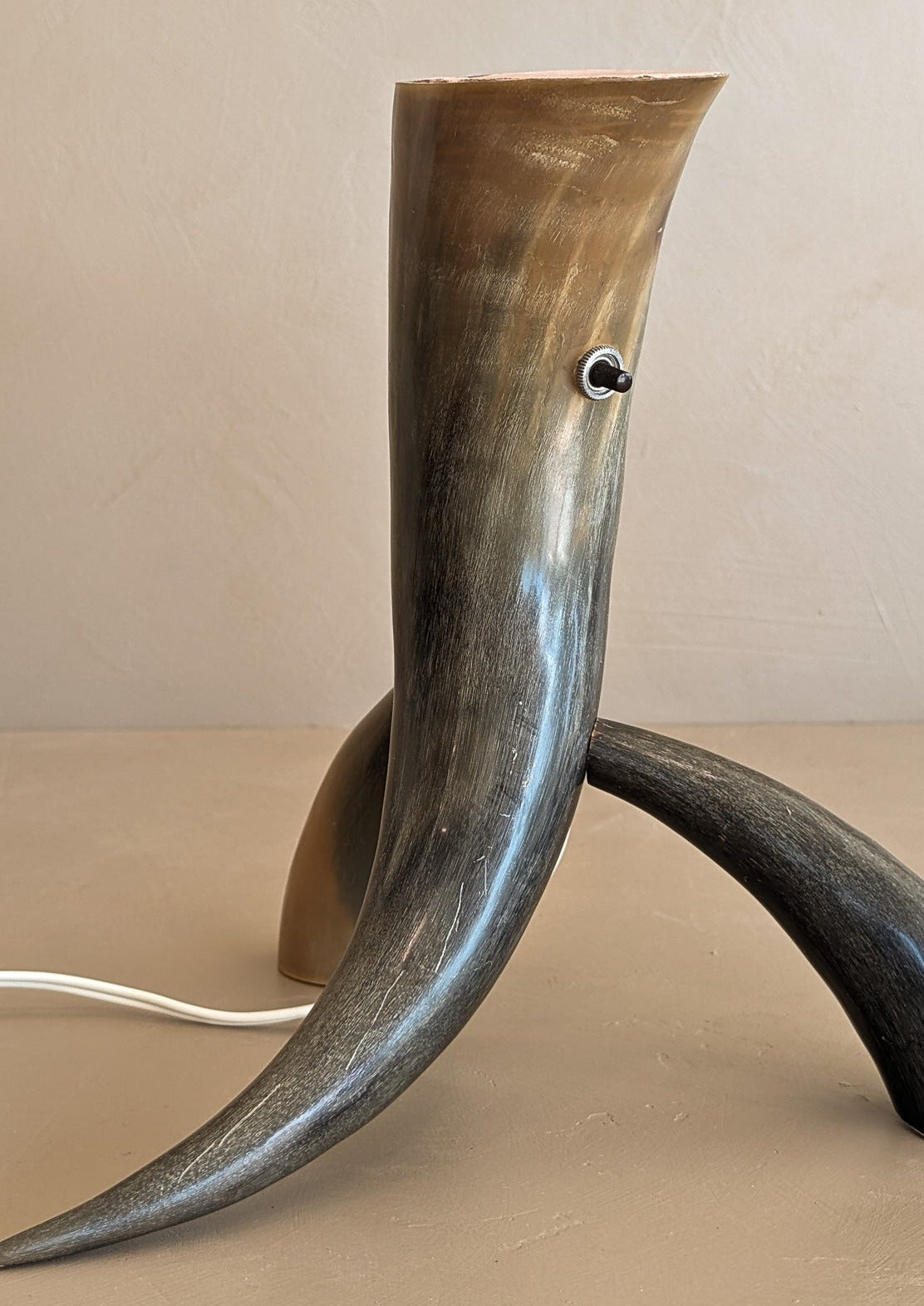 Unique Vintage Handmade Horn Lamp