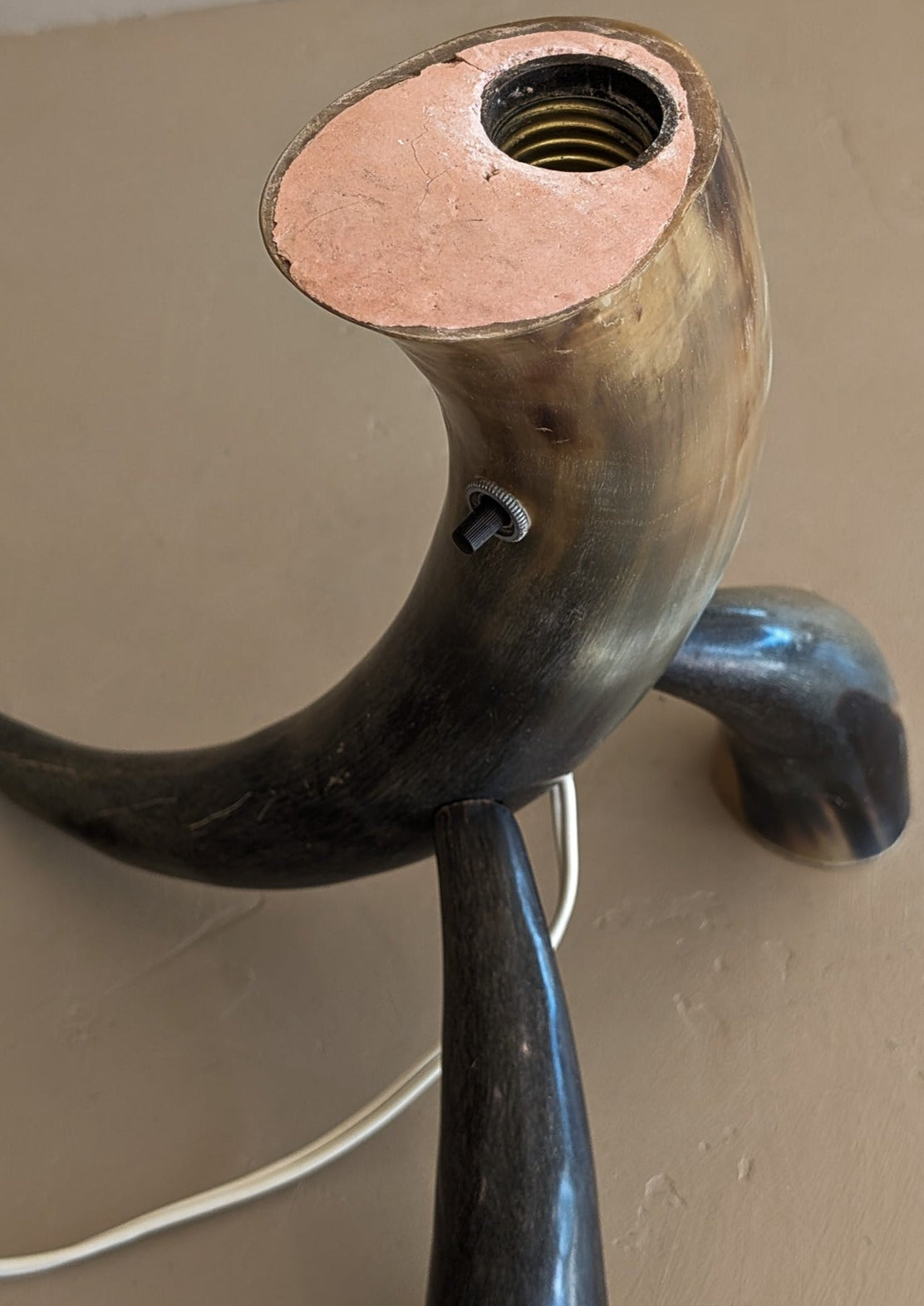 Unique Vintage Handmade Horn Lamp