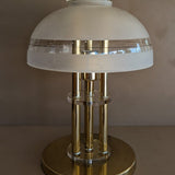 Vintage Three-Way Touch Lamp with Glass Mushroom Dome Lampshade