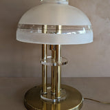 Vintage Three-Way Touch Lamp with Glass Mushroom Dome Lampshade