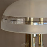 Vintage Three-Way Touch Lamp with Glass Mushroom Dome Lampshade