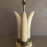 Vintage Chapman-Style Faux Tusk Lamp with Gold Detailing