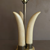 Vintage Chapman-Style Faux Tusk Lamp with Gold Detailing