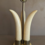 Vintage Chapman-Style Faux Tusk Lamp with Gold Detailing