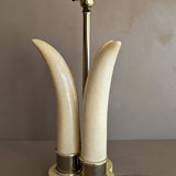 Vintage Chapman-Style Faux Tusk Lamp with Gold Detailing