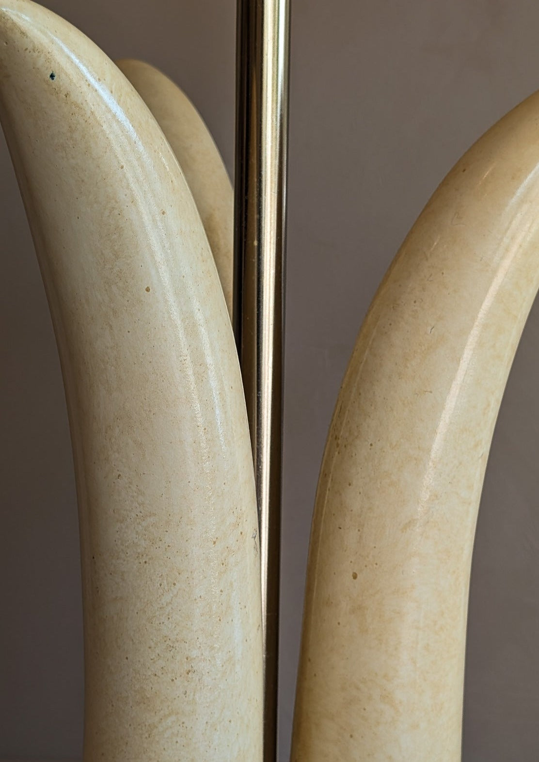 Vintage Chapman-Style Faux Tusk Lamp with Gold Detailing