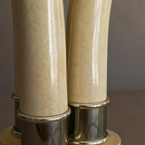 Vintage Chapman-Style Faux Tusk Lamp with Gold Detailing