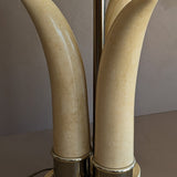 Vintage Chapman-Style Faux Tusk Lamp with Gold Detailing