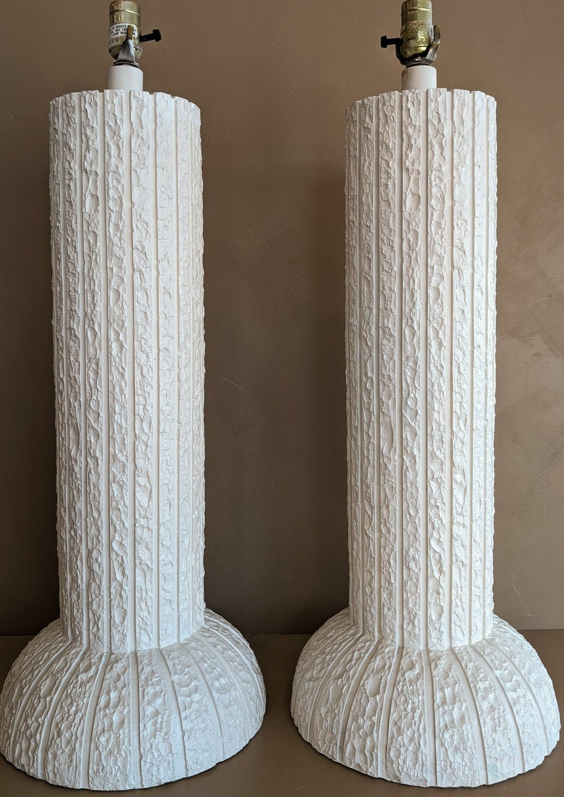 Large Vintage Textured Postmodern Plaster Lamp