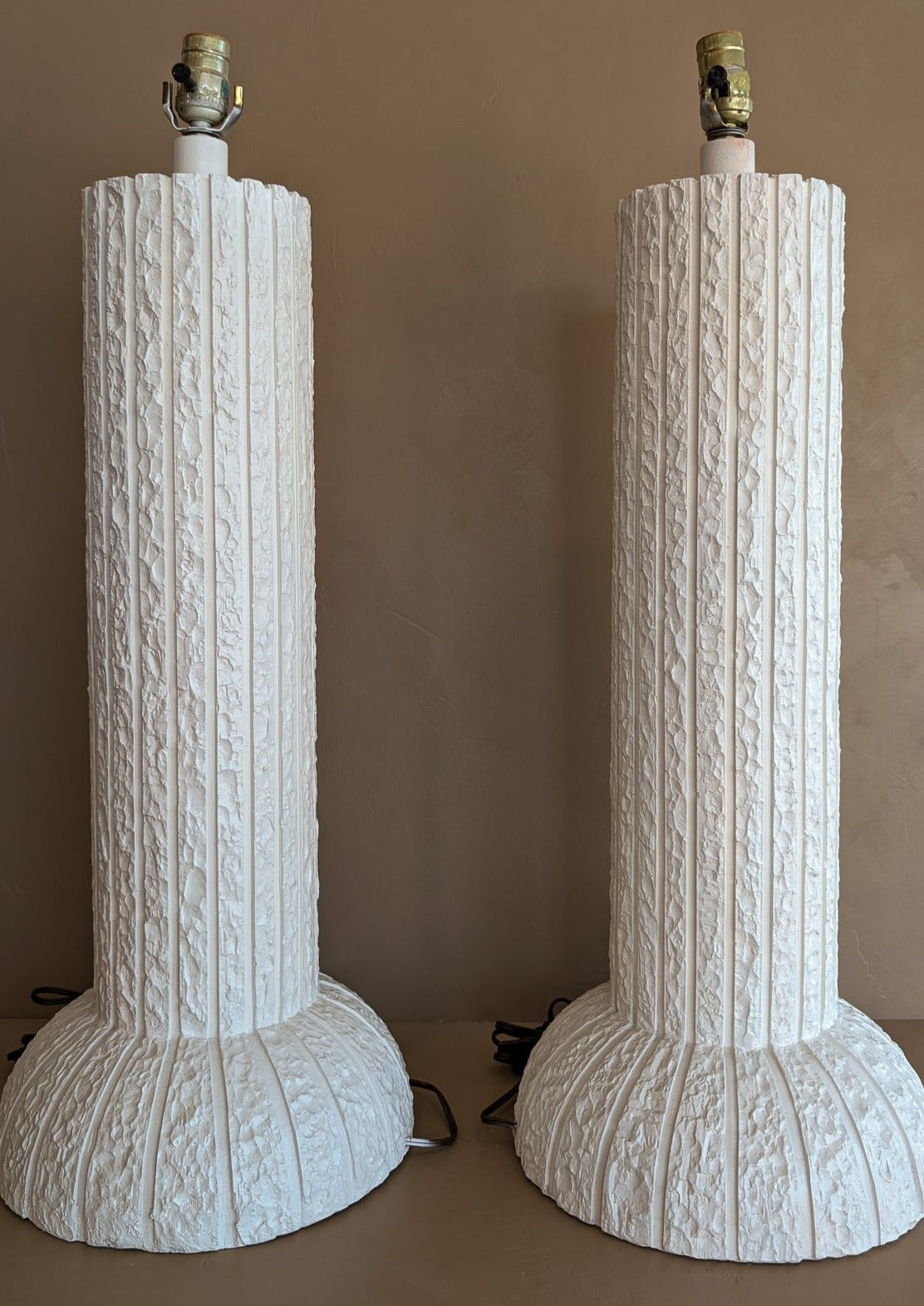 Large Vintage Textured Postmodern Plaster Lamp