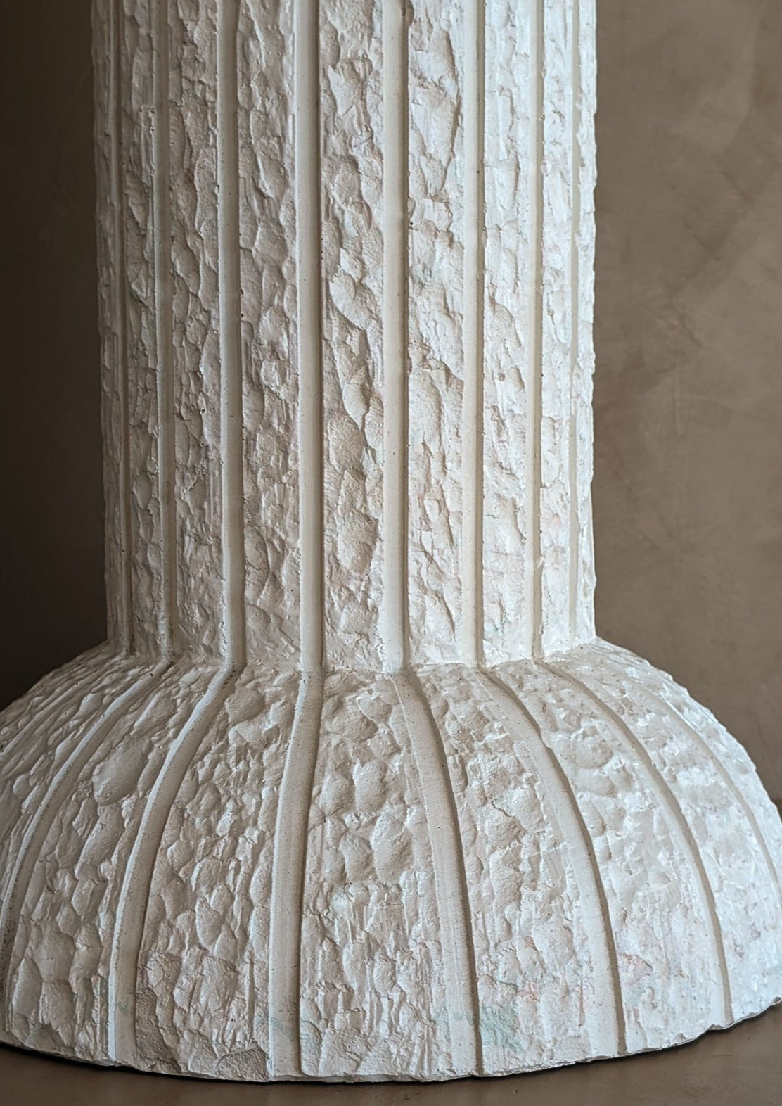 Large Vintage Textured Postmodern Plaster Lamp