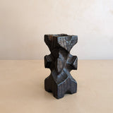 Vintage Hand-carved Wooden Brutalist Candleholder