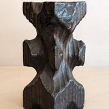 Vintage Hand-carved Wooden Brutalist Candleholder