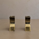 Pair of Signed Vintage 1970s Monique Gerber Bronze Candlesticks