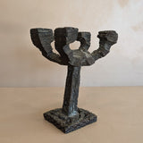 Vintage Paul Evans-Style Brutalist Bronze Candelabra