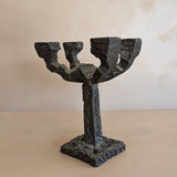 Vintage Paul Evans-Style Brutalist Bronze Candelabra