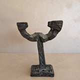 Vintage Paul Evans-Style Brutalist Bronze Candelabra