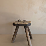 Antique Belgian Wooden Milking Stool