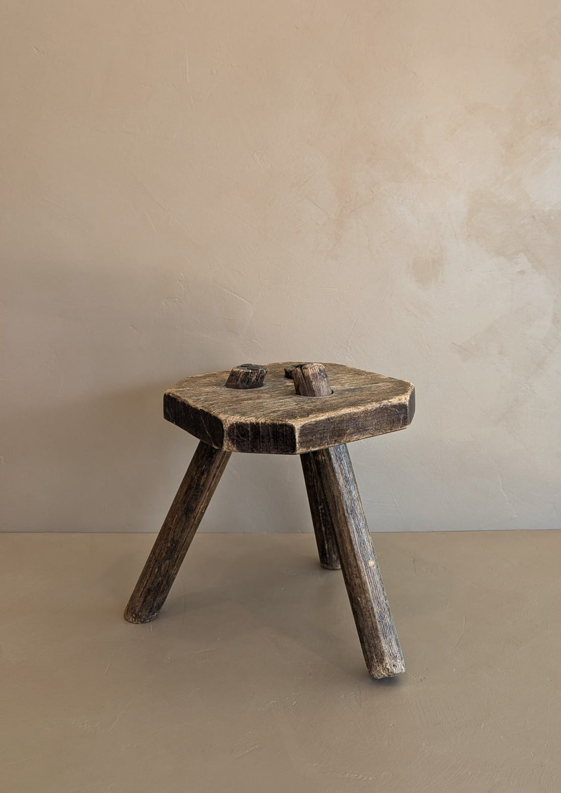 Antique Belgian Wooden Milking Stool