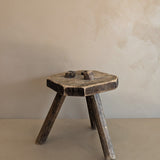 Antique Belgian Wooden Milking Stool