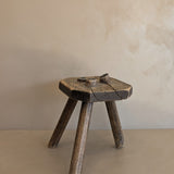 Antique Belgian Wooden Milking Stool