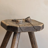 Antique Belgian Wooden Milking Stool