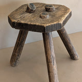 Antique Belgian Wooden Milking Stool