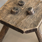 Antique Belgian Wooden Milking Stool