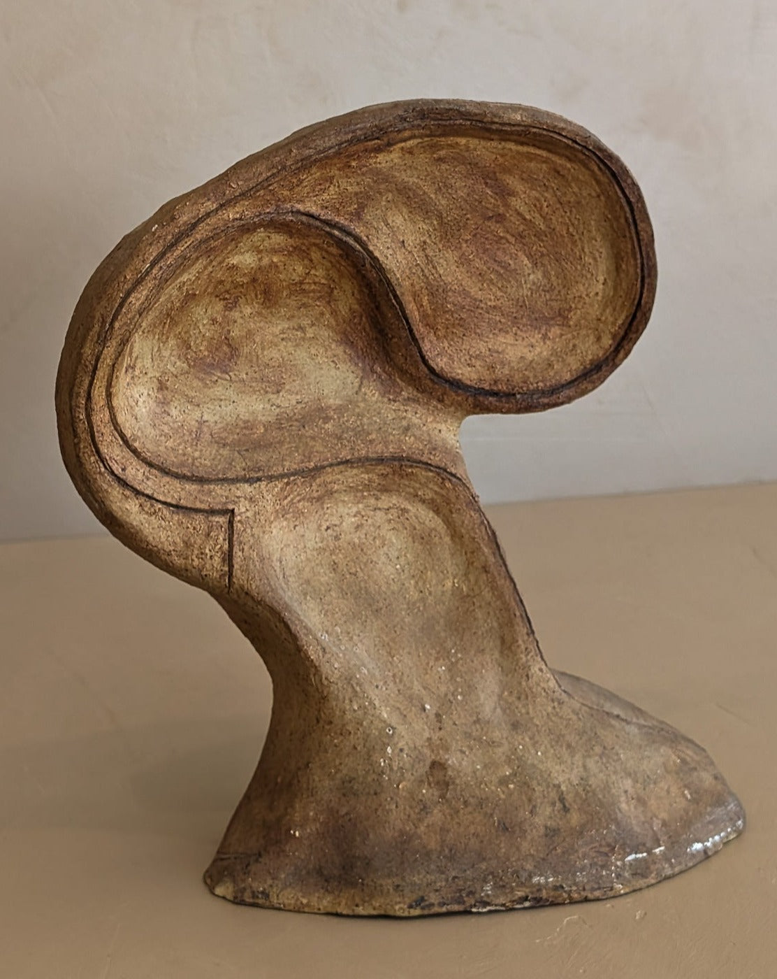 Double-Sided Biomorphic Clay Sculpture